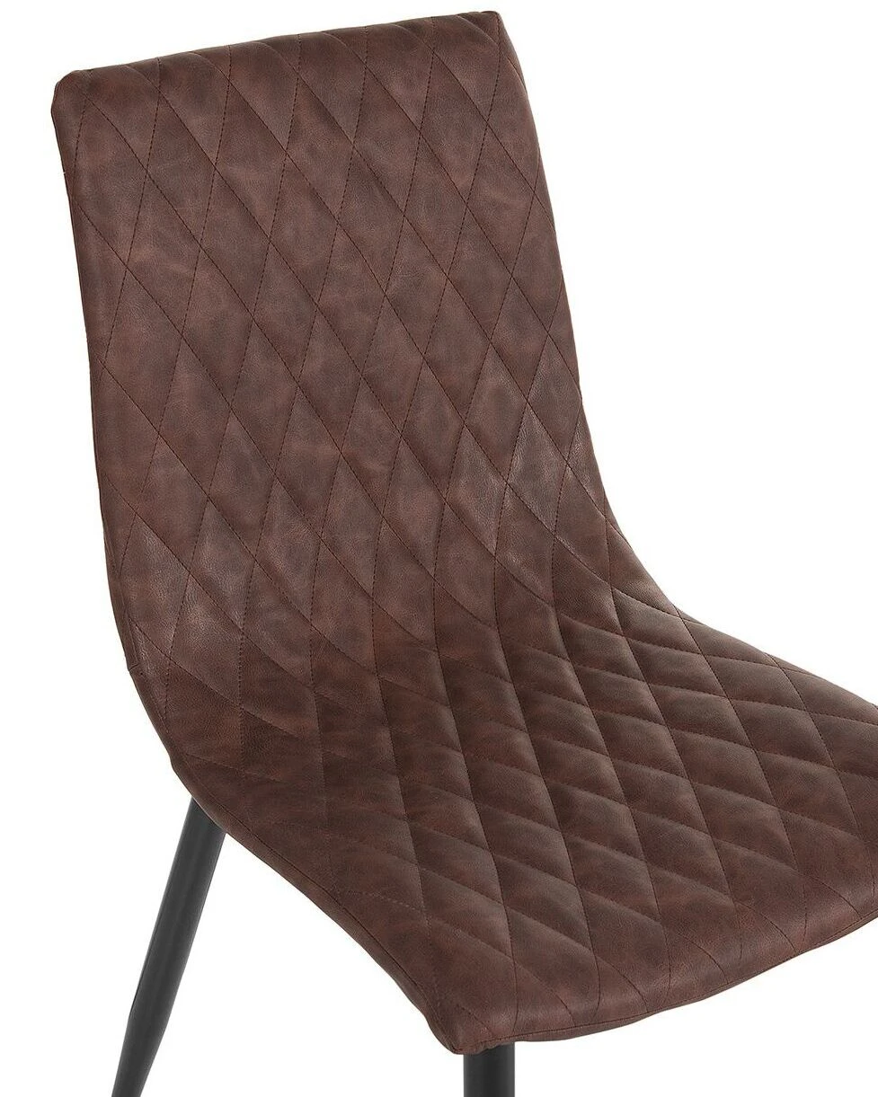 Set Of 2 Dining Chairs Faux Leather Brown MONTANA - Image 8