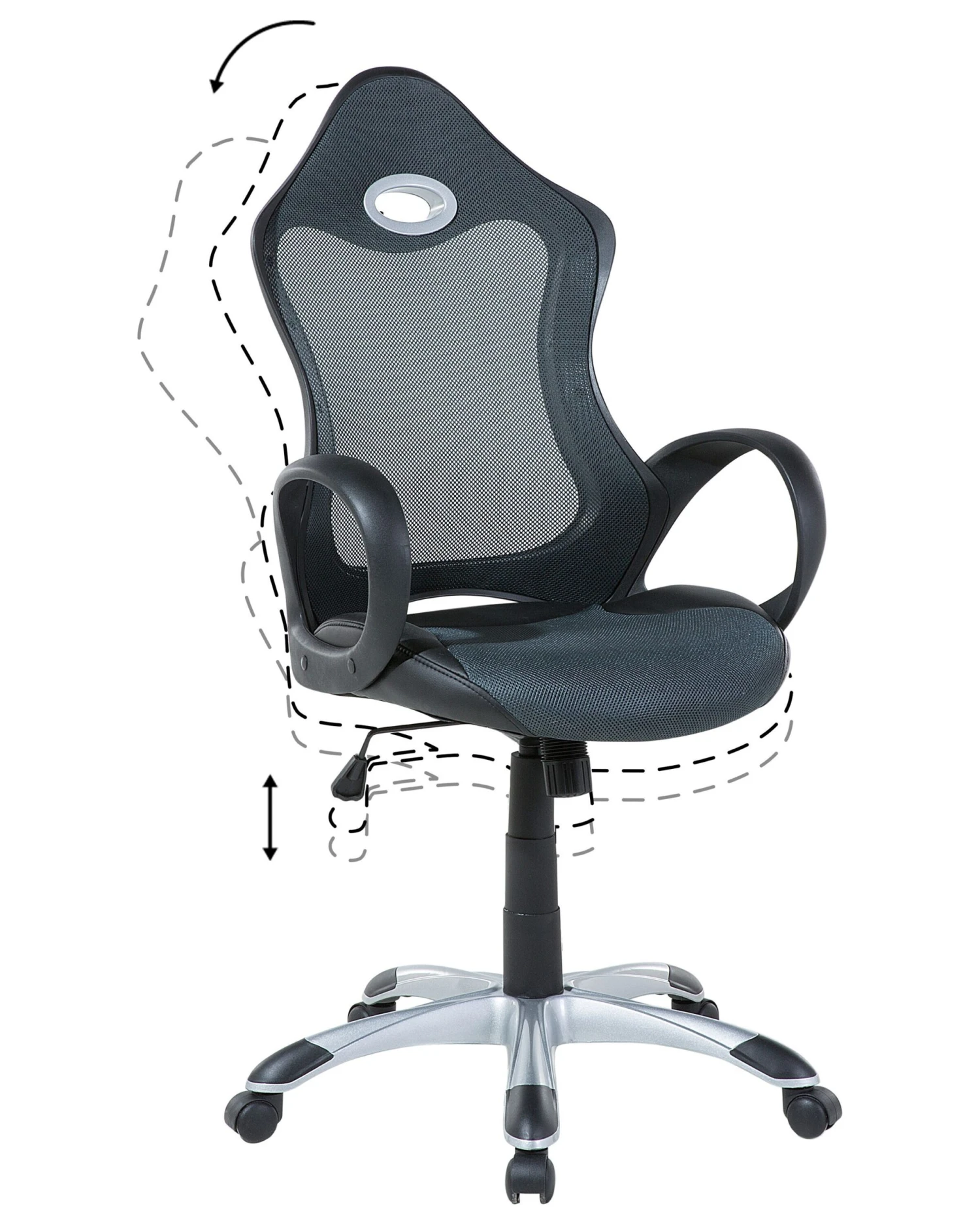 Swivel Office Chair Grey And Green ICHAIR - Image 6