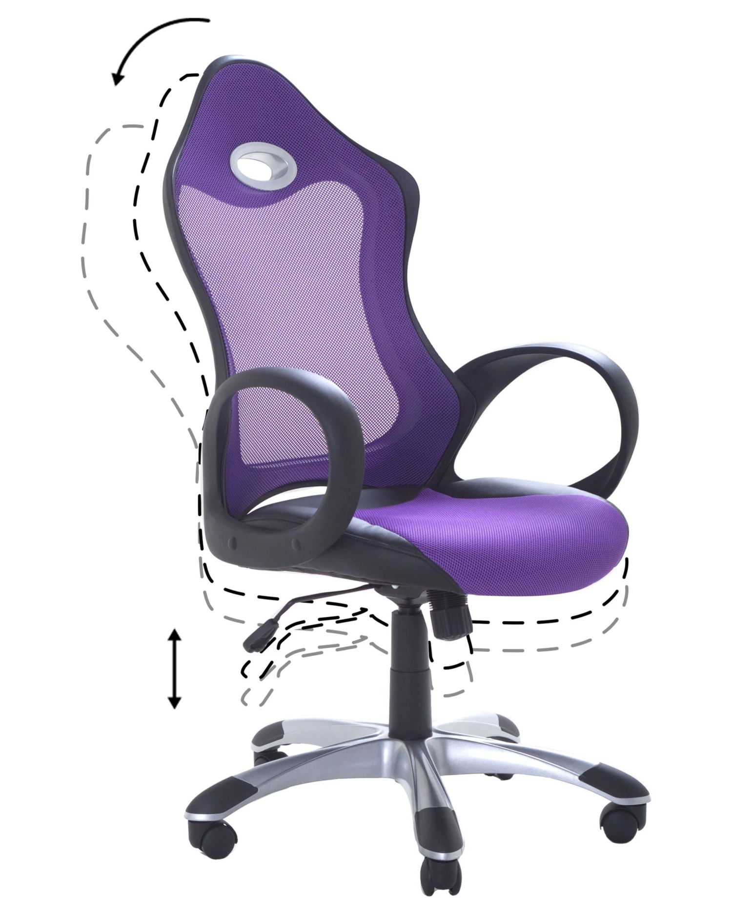 Swivel Office Chair Purple ICHAIR - Image 3