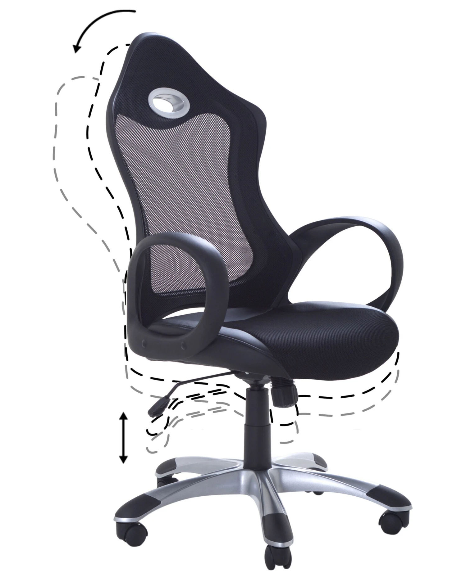 Swivel Office Chair Black And White ICHAIR - Image 4