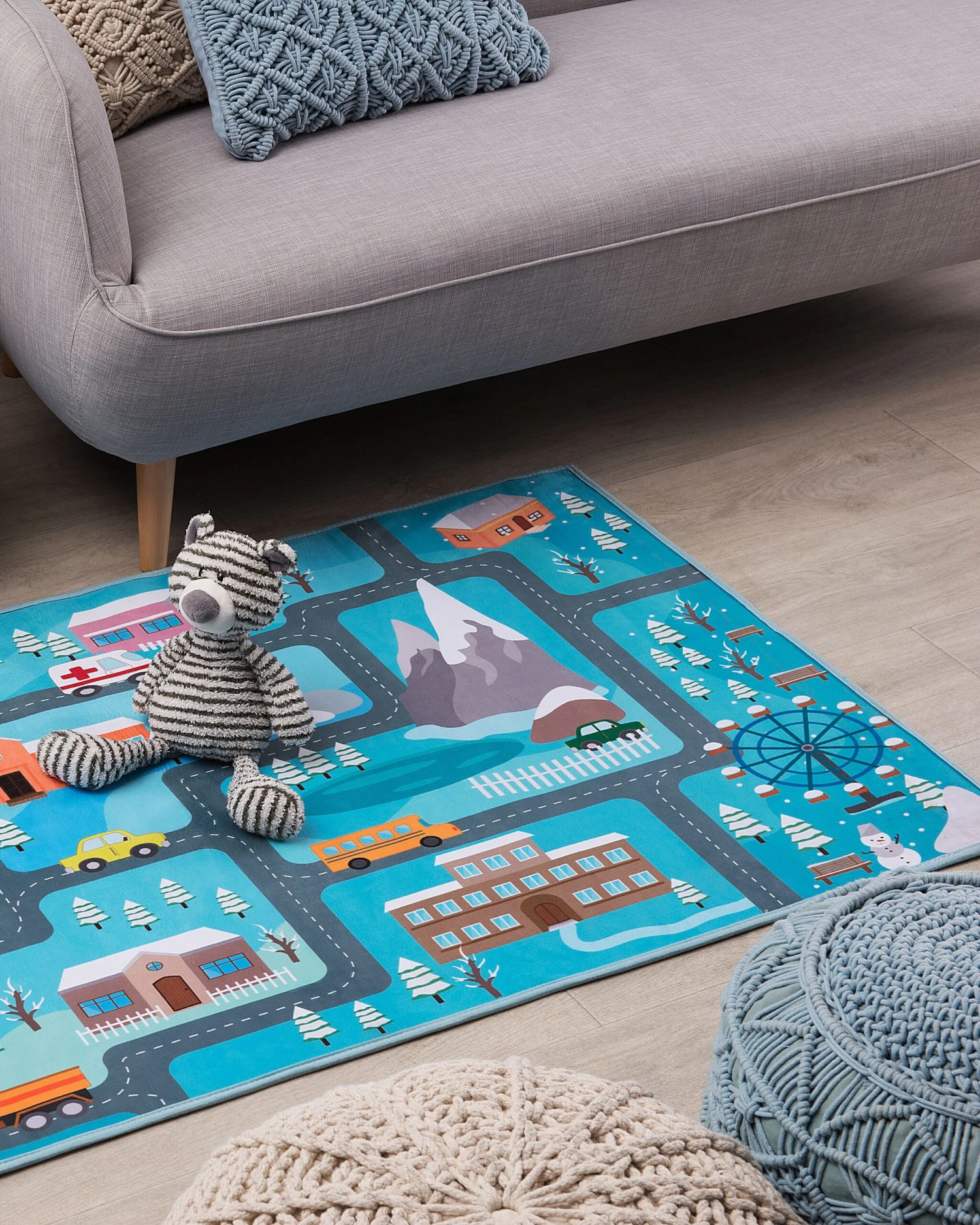 Kids Rug City Print 80 X 150 Cm KIGI - Image 2