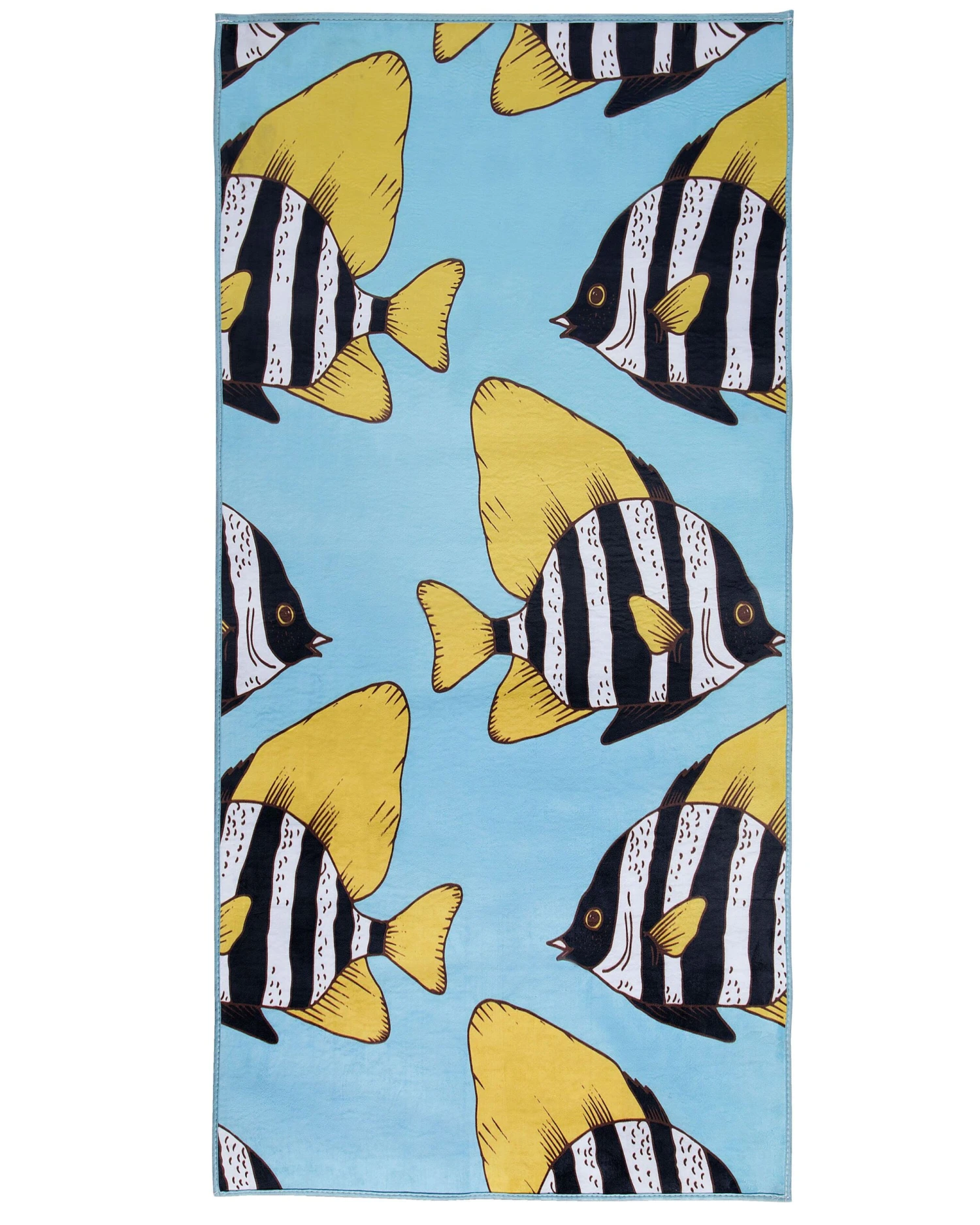 Area Rug Fish Print 80 X 140 Cm Blue FIZME