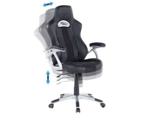 Office Chair Faux Leather Black ADVENTURE - Image 6