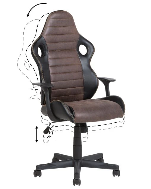 Swivel Office Chair Black With Brown SUPREME - Image 6