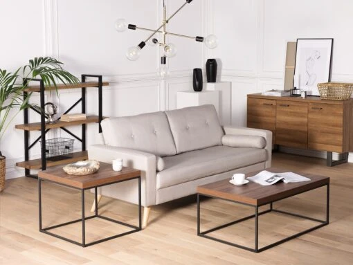 Coffee Table Dark Wood With Black DELANO - Image 2