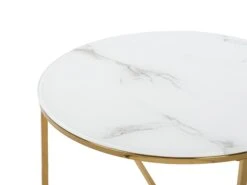 Coffee Table Marble Effect White With Gold QUINCY -Furniture Store undef src sa picid 757502 type whitesh image