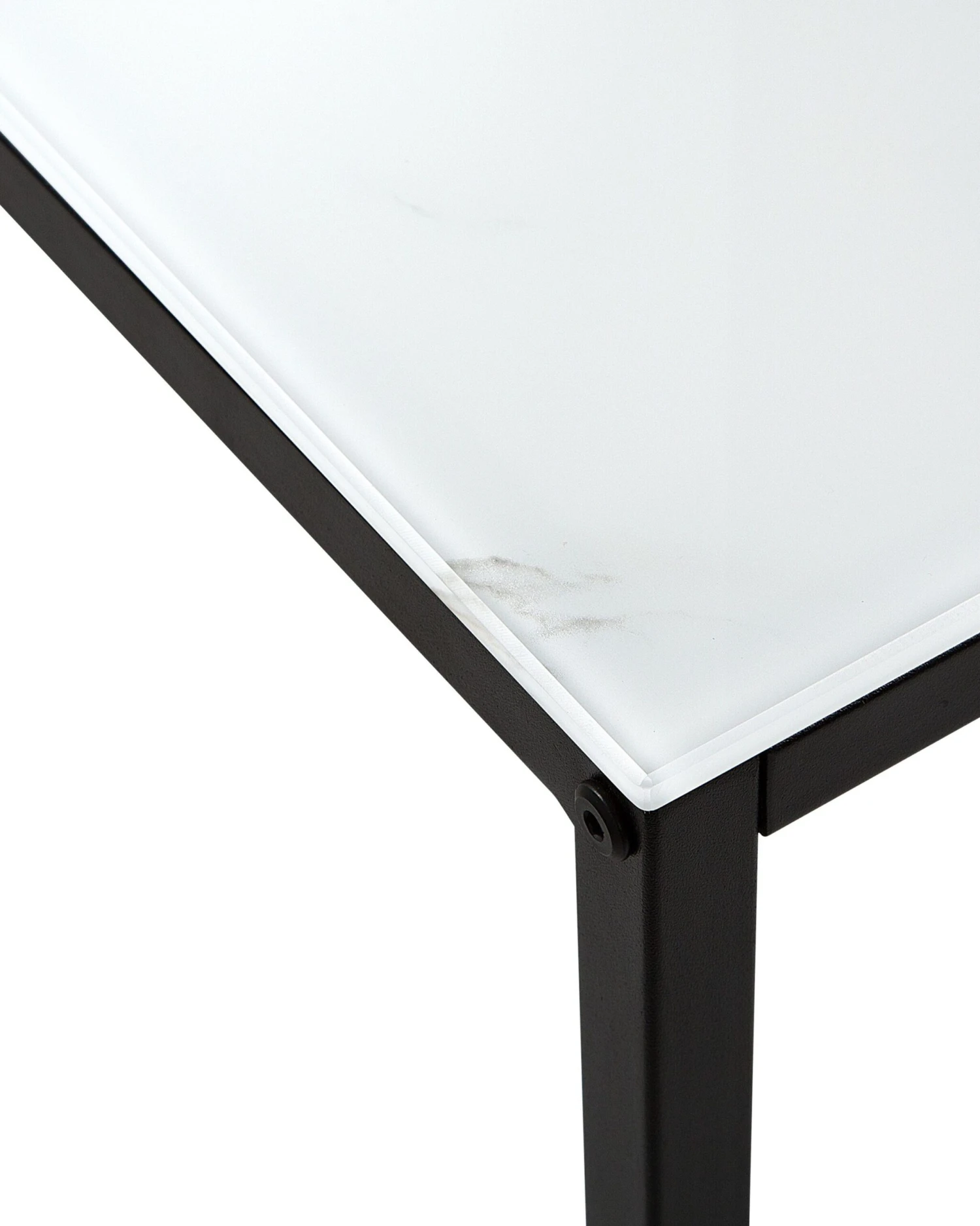 Console Table Marble Effect White With Black DELANO - Image 6