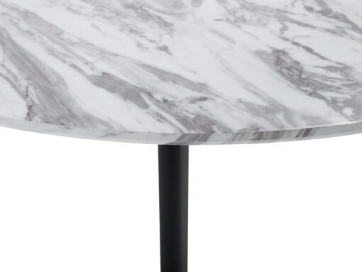 Round Dining Table ⌀ 110 Cm Marble Effect With Black MOSBY - Image 7