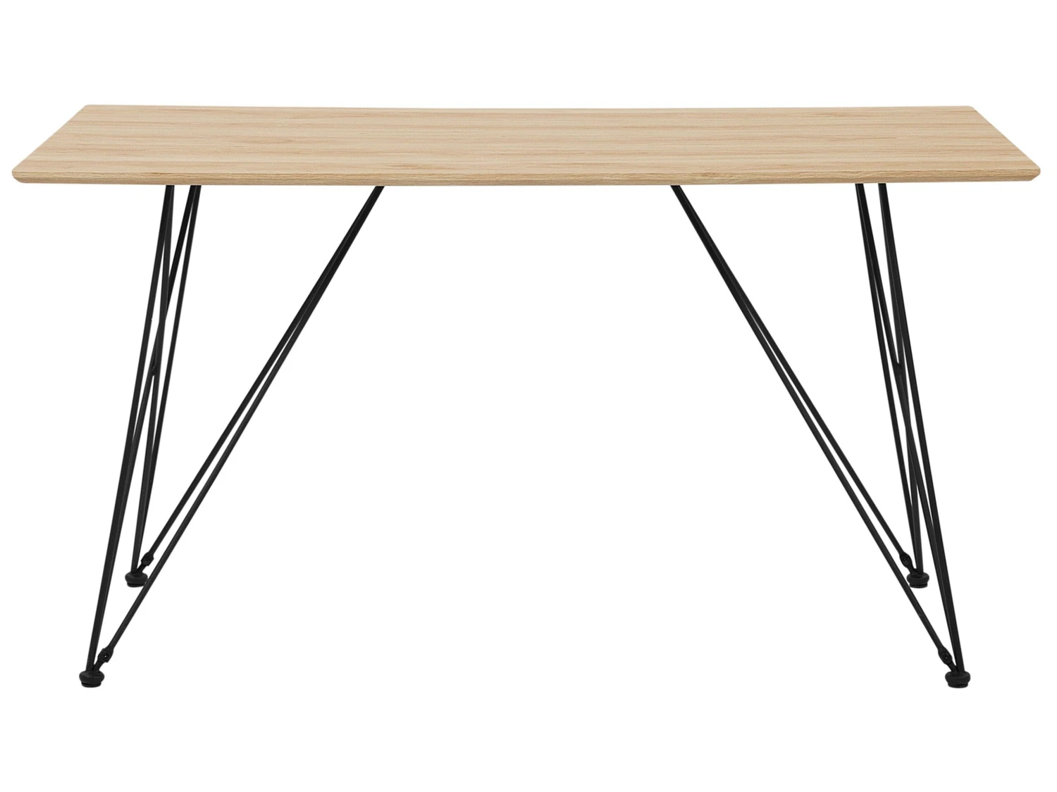 Dining Table 140 X 80 Cm Light Wood With Black KENTON - Image 4