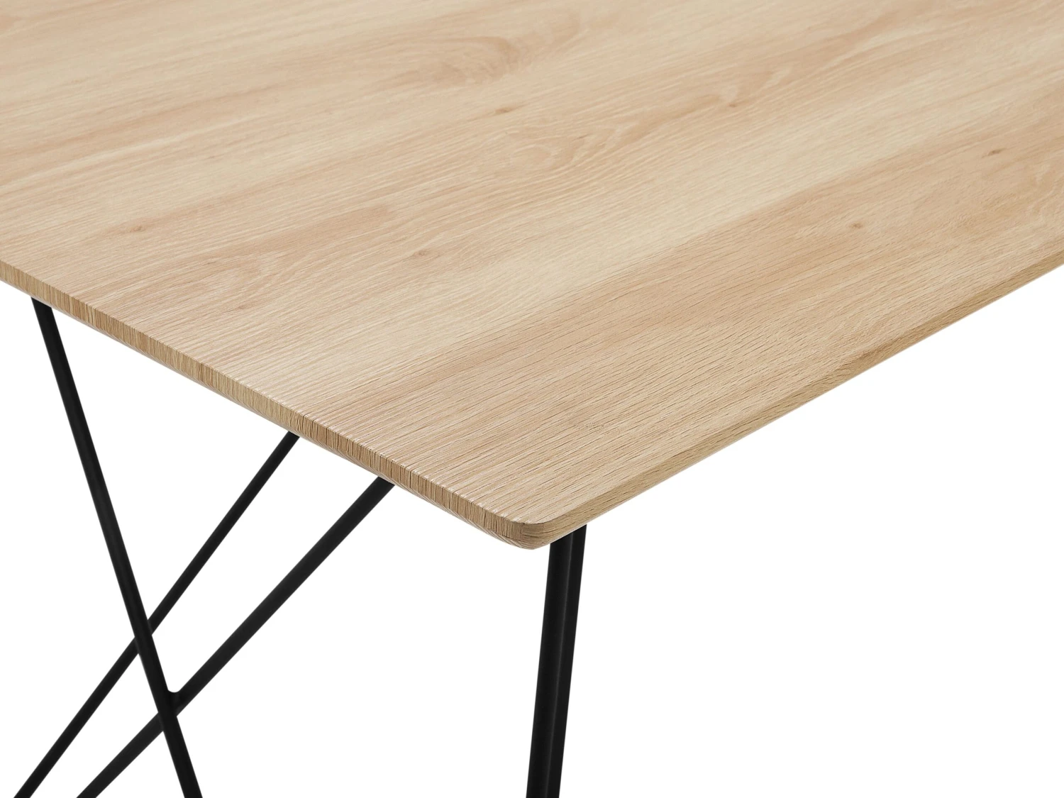 Dining Table 140 X 80 Cm Light Wood With Black KENTON - Image 5