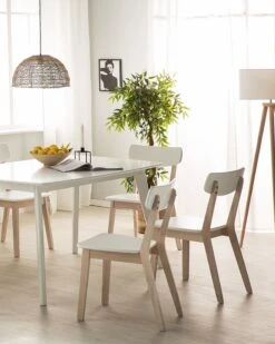 Set Of 2 Wooden Dining Chairs White SANTOS -Furniture Store undef src sa picid 757998 type whitesh image