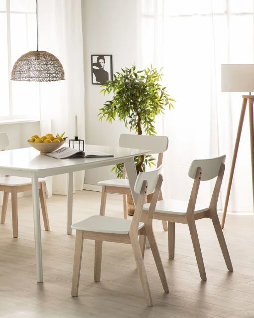 Set Of 2 Wooden Dining Chairs White SANTOS - Image 5