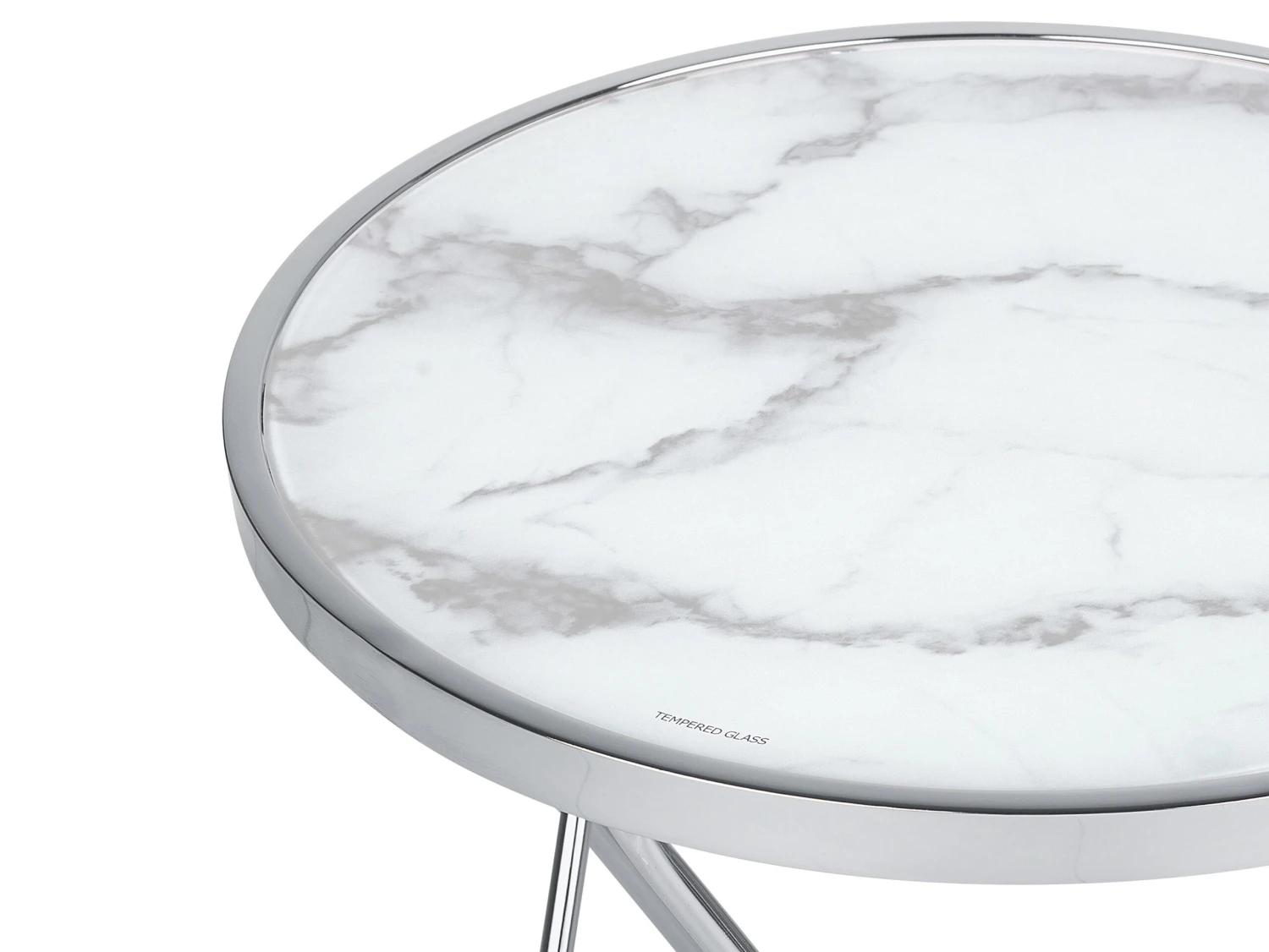 Side Table Marble Effect White With Silver MERIDIAN II - Image 10