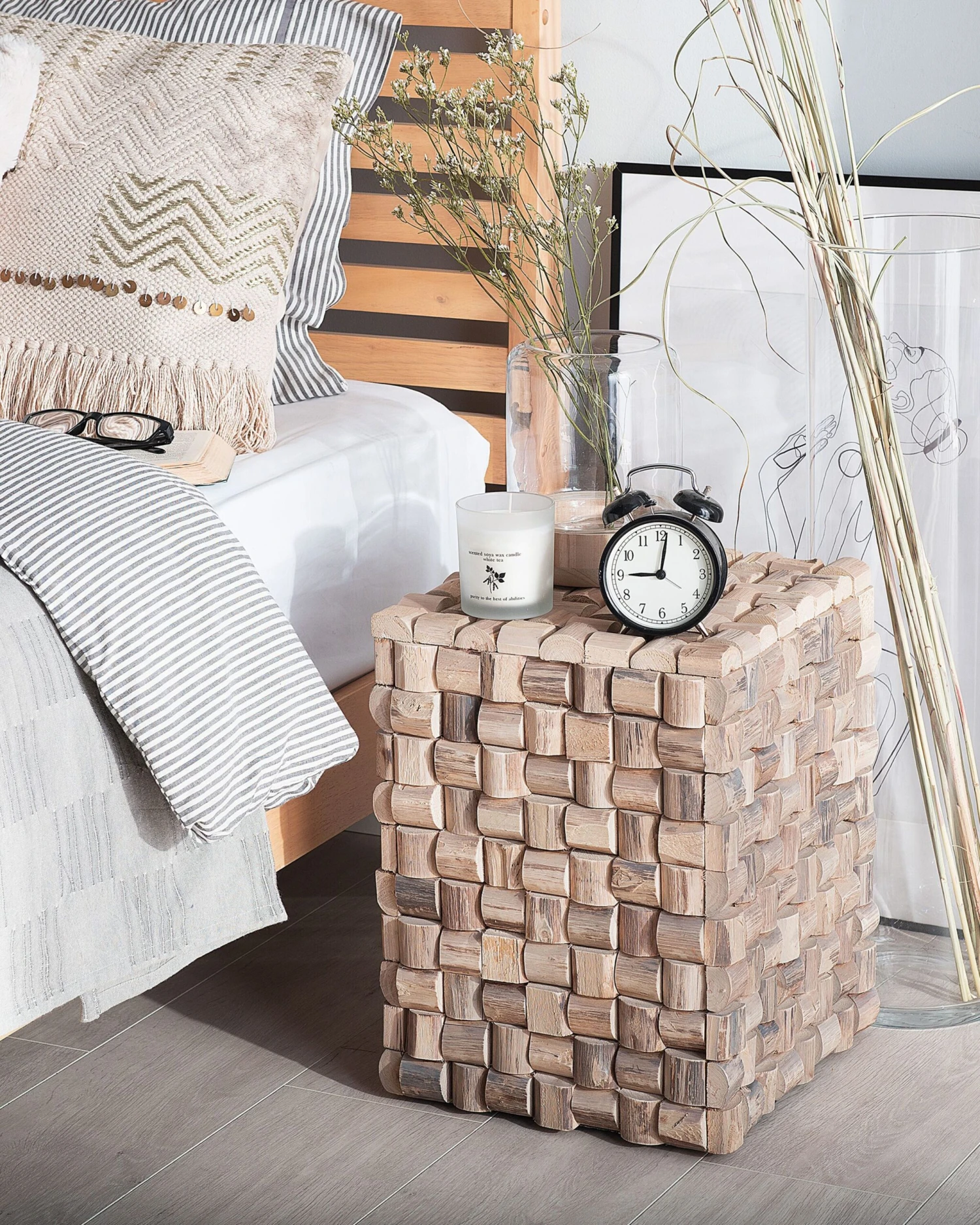 Bedside Table Light Wood CAJEME - Image 2