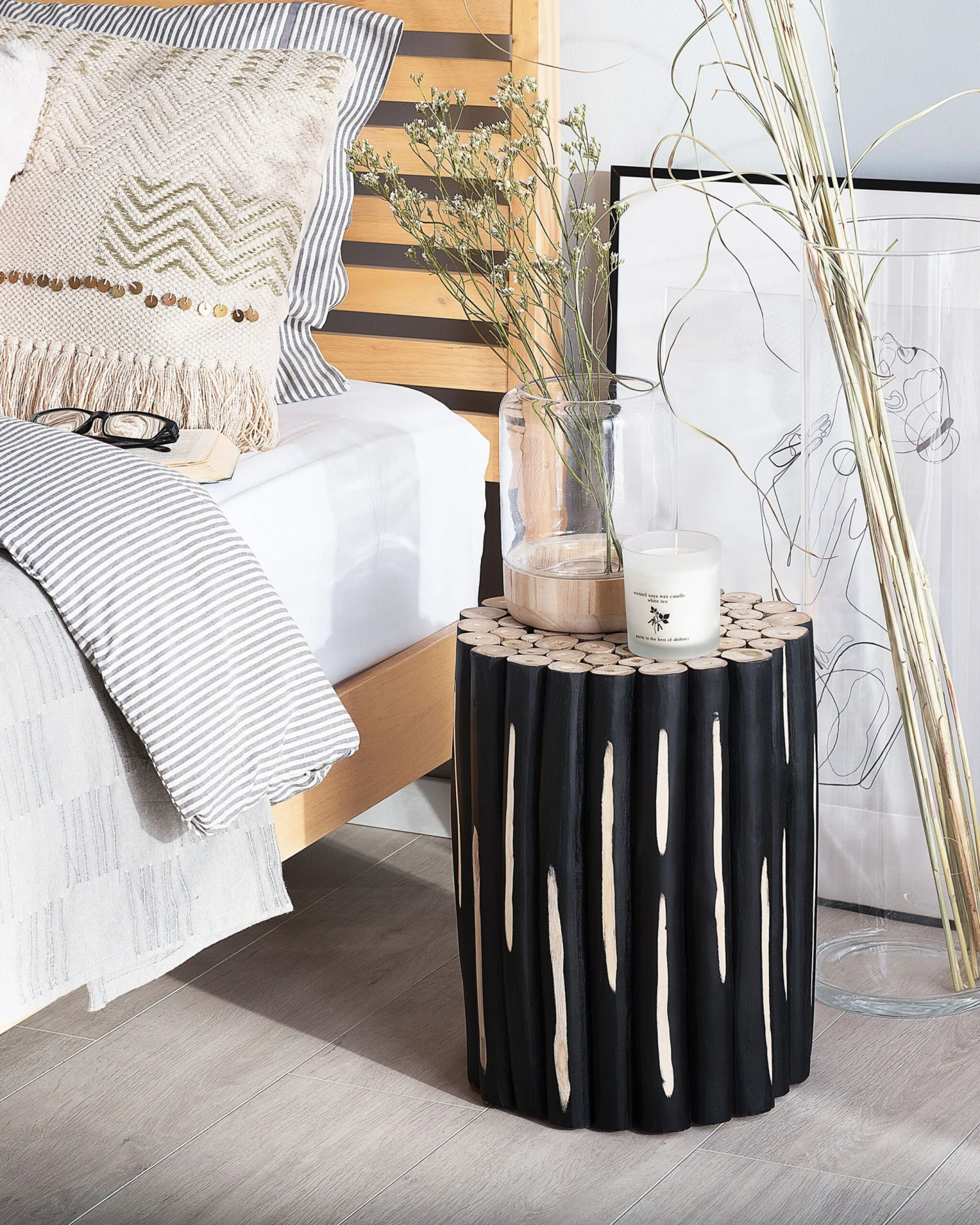 Bedside Table Black ALTATA - Image 2