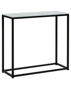 Console Table Marble Effect White With Black DELANO