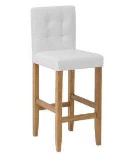 Faux Leather Bar Chair Off-White MADISON