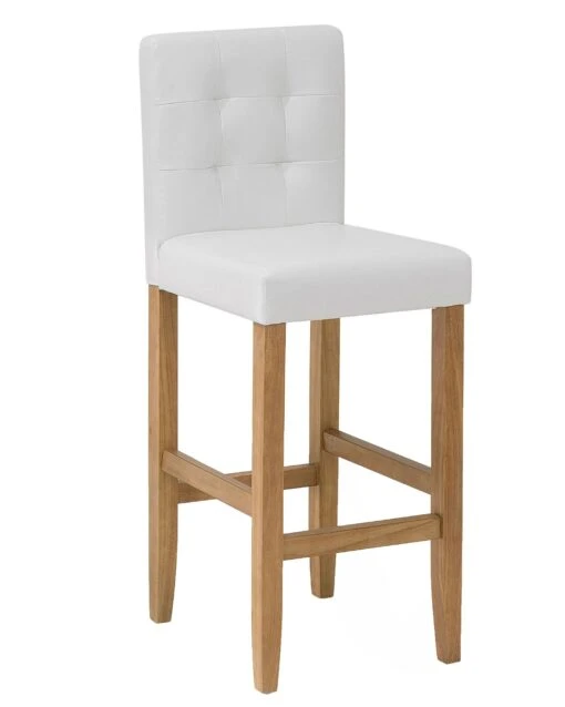 Faux Leather Bar Chair Off-White MADISON