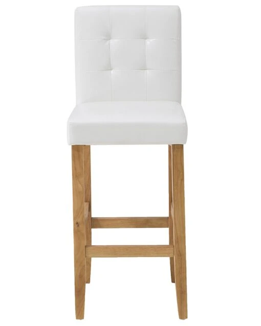 Faux Leather Bar Chair Off-White MADISON - Image 3