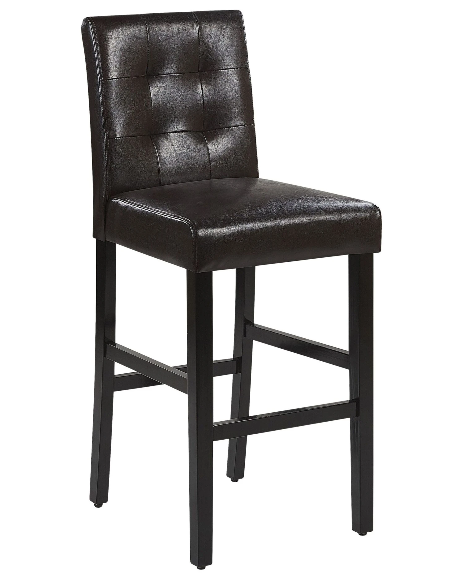 Set Of 2 Bar Chairs Faux Leather Brown MADISON - Image 3