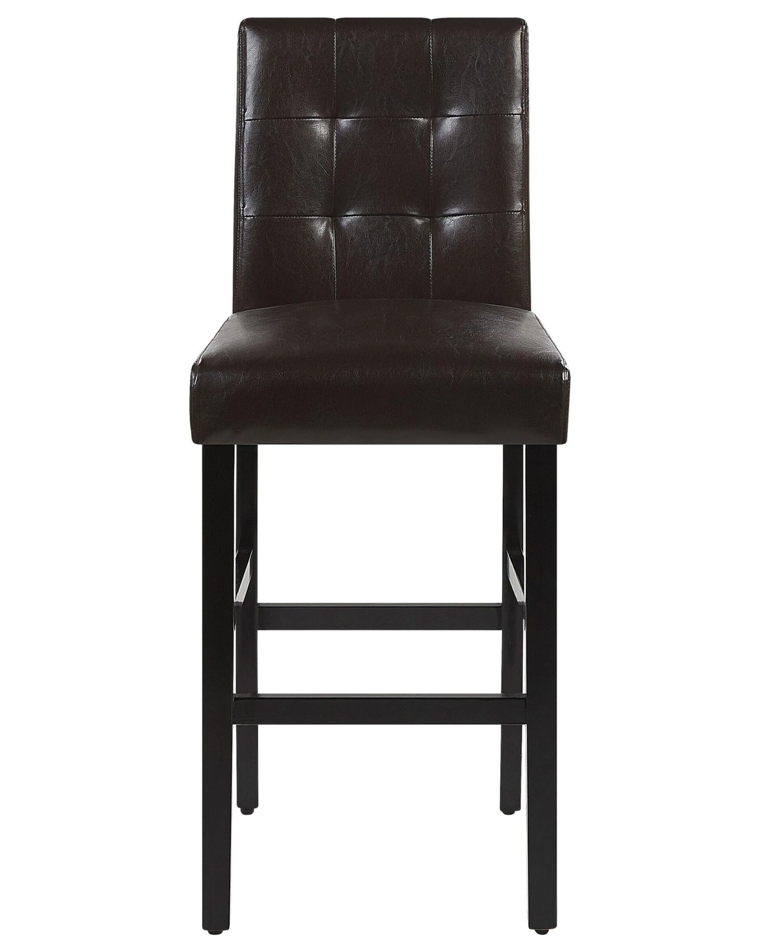 Set Of 2 Bar Chairs Faux Leather Brown MADISON - Image 4