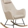 Fabric Rocking Chair Light Beige ARRIE