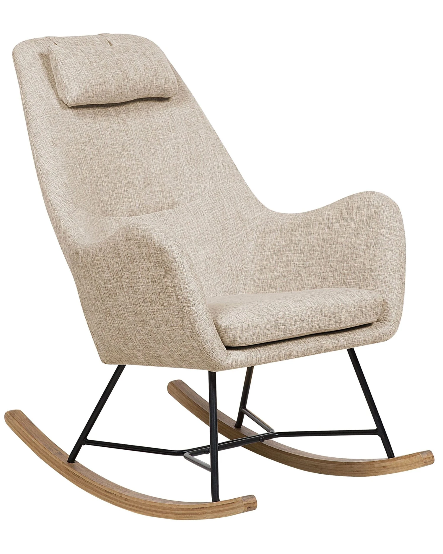 Fabric Rocking Chair Light Beige ARRIE