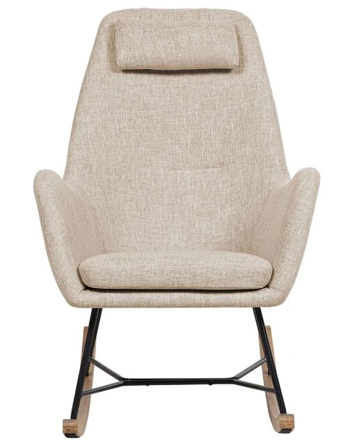 Fabric Rocking Chair Light Beige ARRIE - Image 6