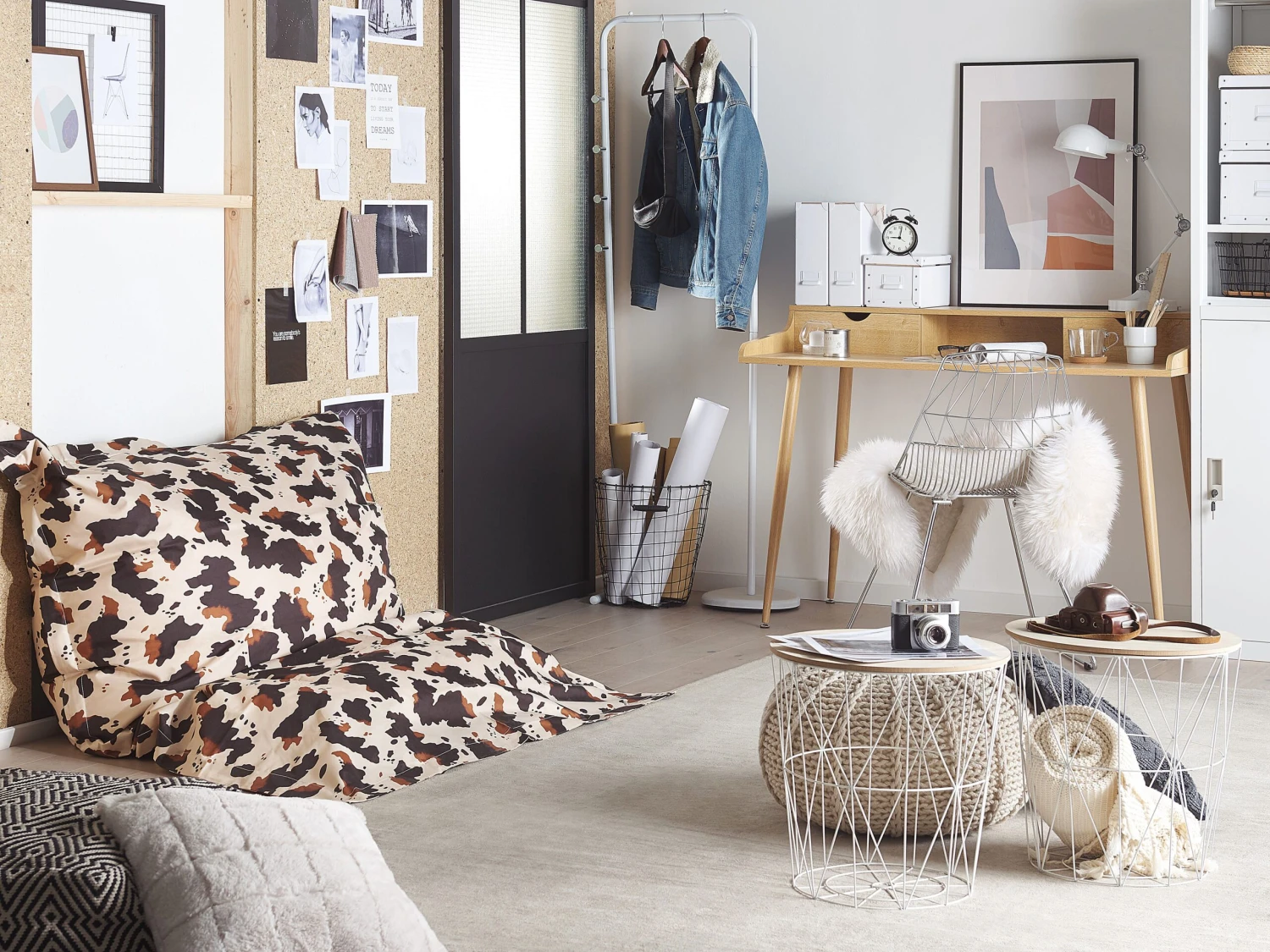 Large Bean Bag 140 X 180 Cm Cow Print FUZZY - Image 2