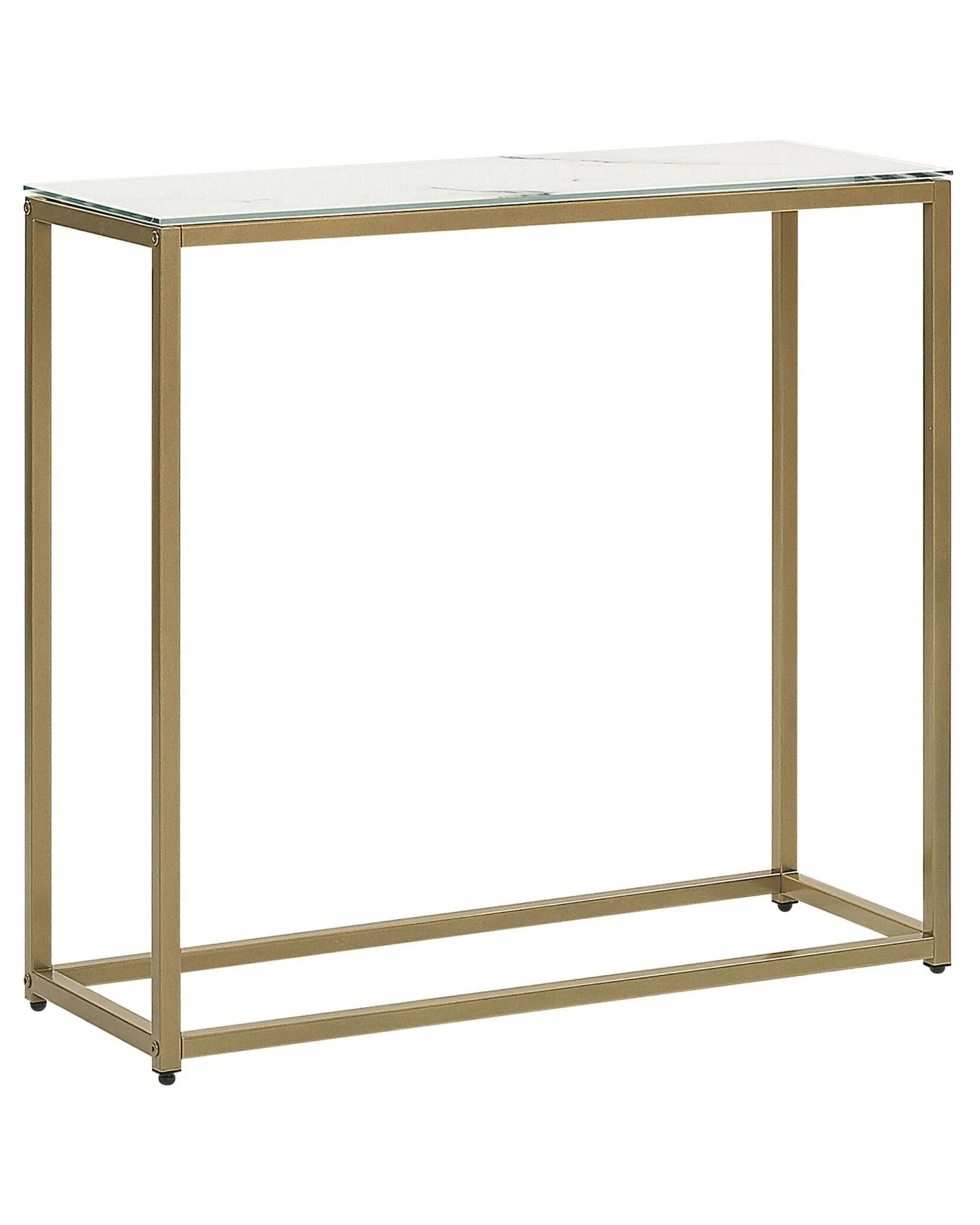 Console Table Marble Effect White With Gold DELANO