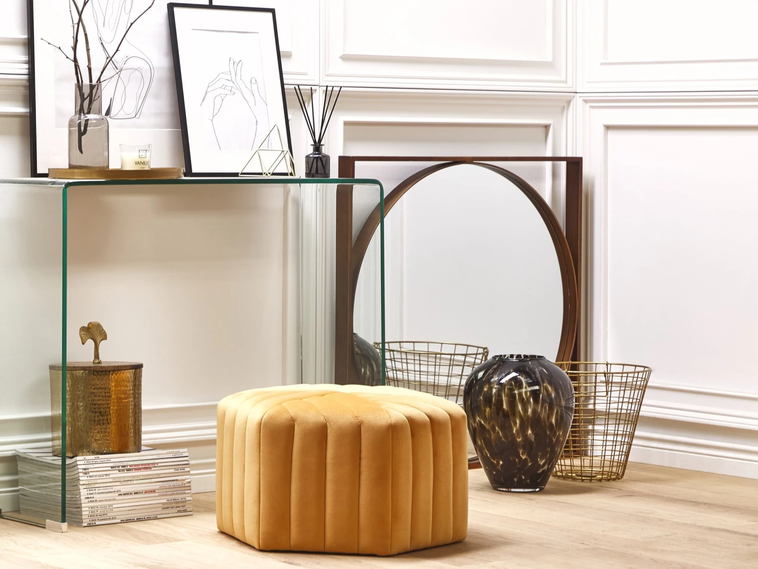 Metal Wire Basket Gold NITMA - Image 3