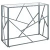Glass Top Console Table Silver ORLAND -Furniture Store undef src sa picid 766709 type whitesh image