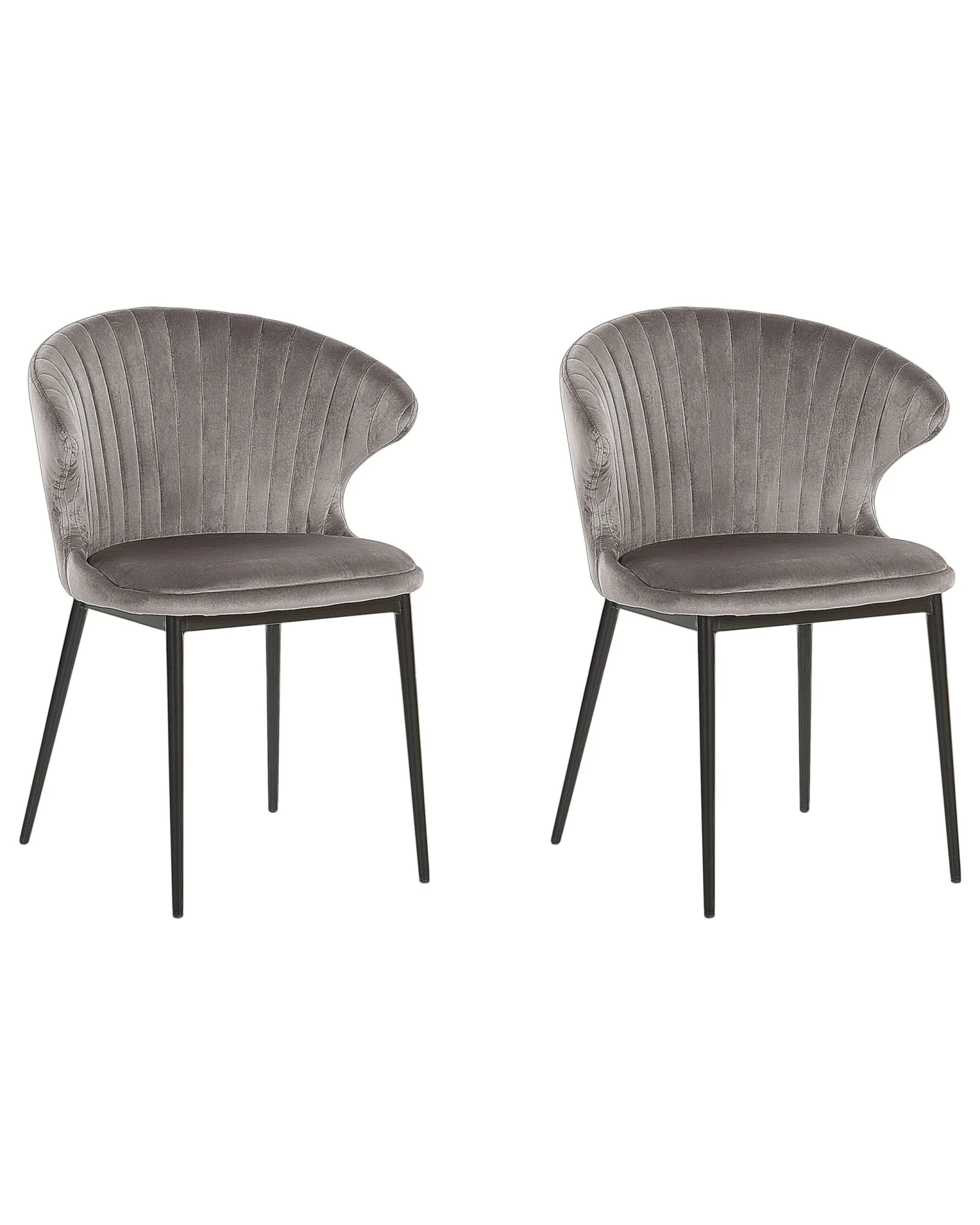 Set Of 2 Velvet Dining Chairs Grey AUGUSTA
