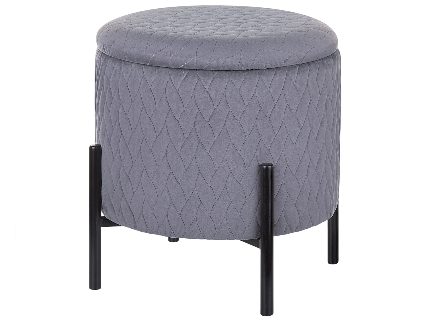 Velvet Storage Footstool Grey WENONA