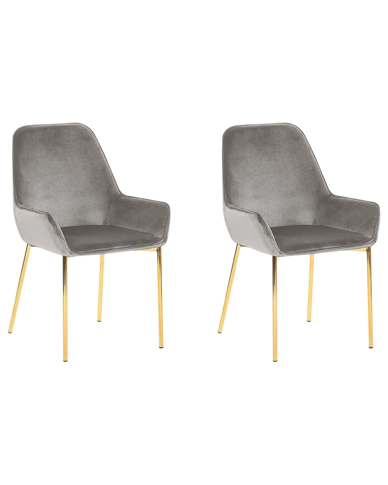 Set Of 2 Velvet Dining Chairs Grey LOVERNA