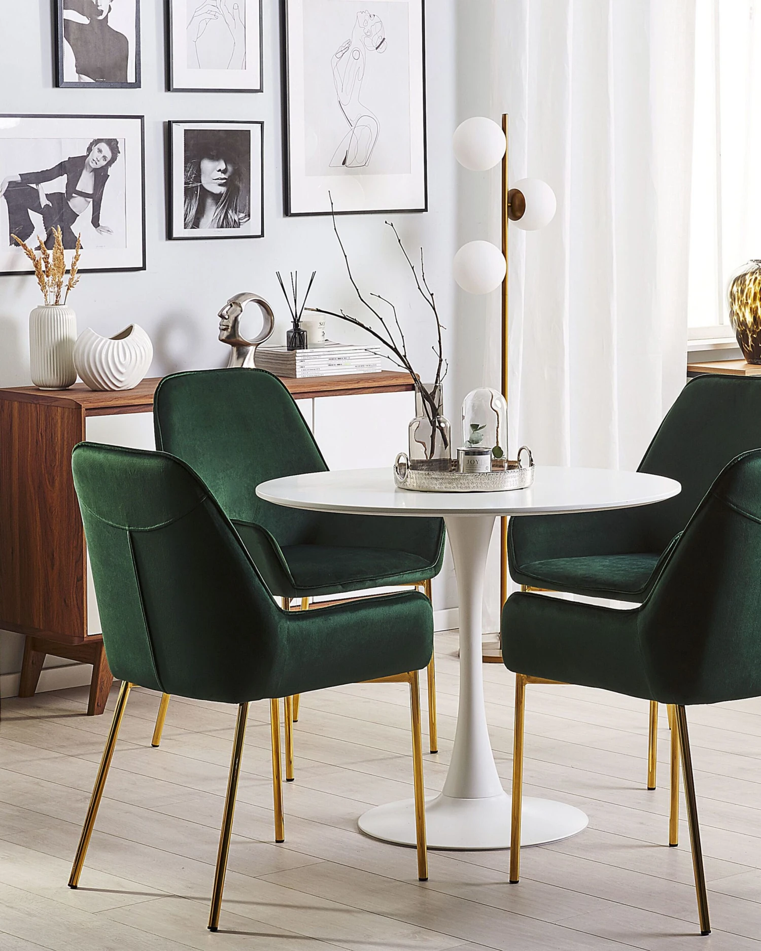 Set Of 2 Velvet Dining Chairs Green LOVERNA - Image 2