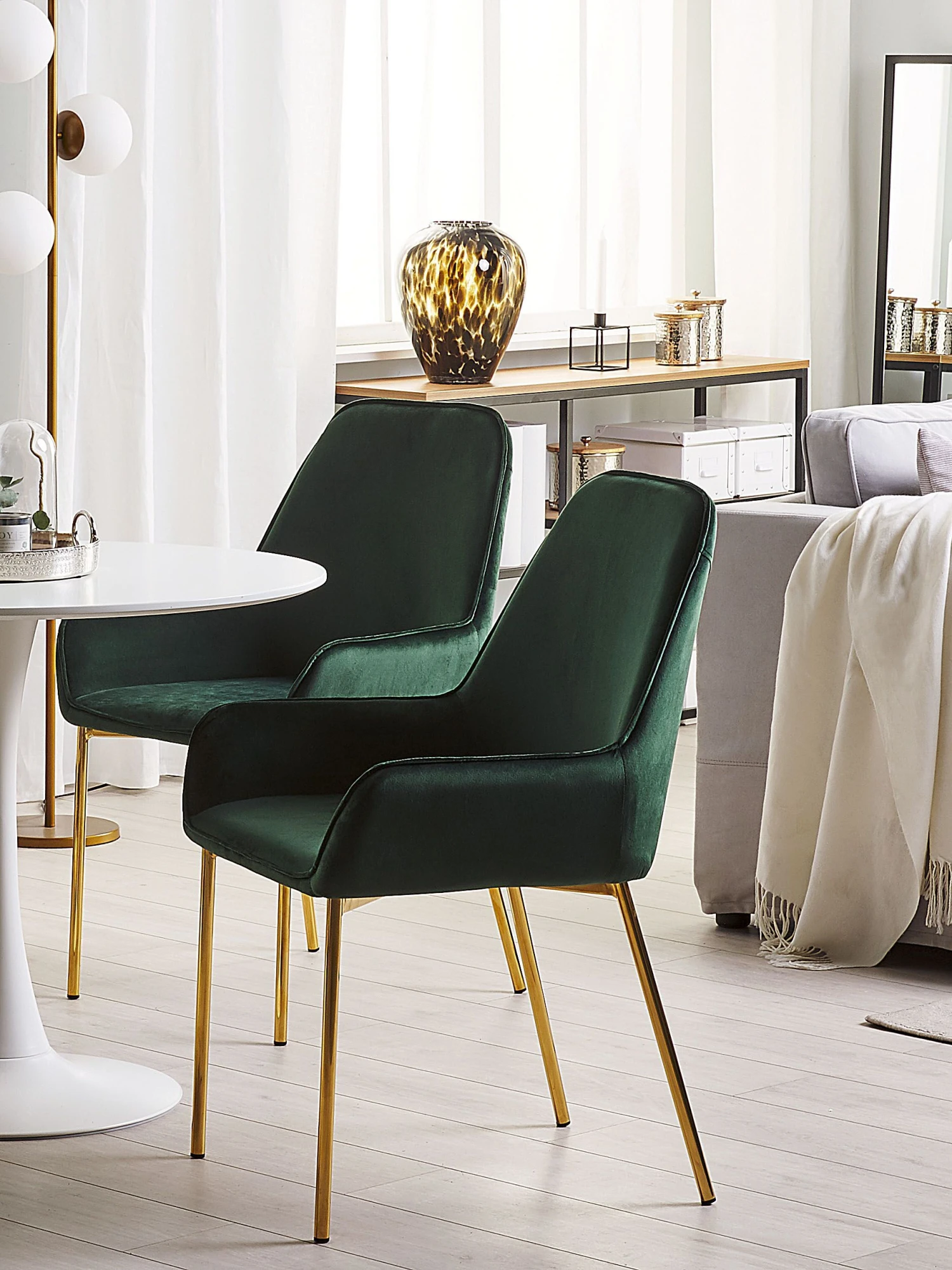 Set Of 2 Velvet Dining Chairs Green LOVERNA - Image 3