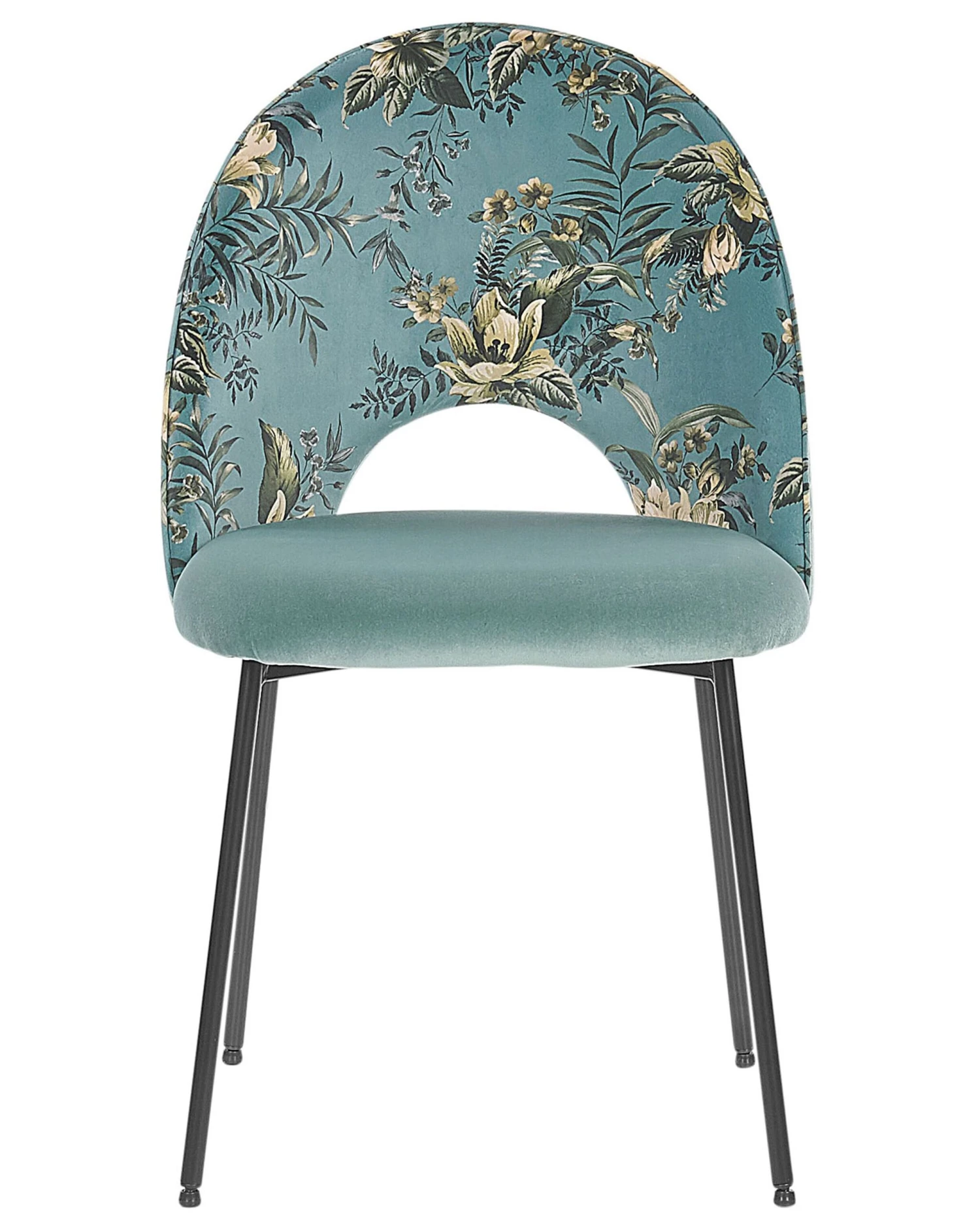 Set Of 2 Velvet Dining Chairs Floral Pattern Green COVELO - Image 5