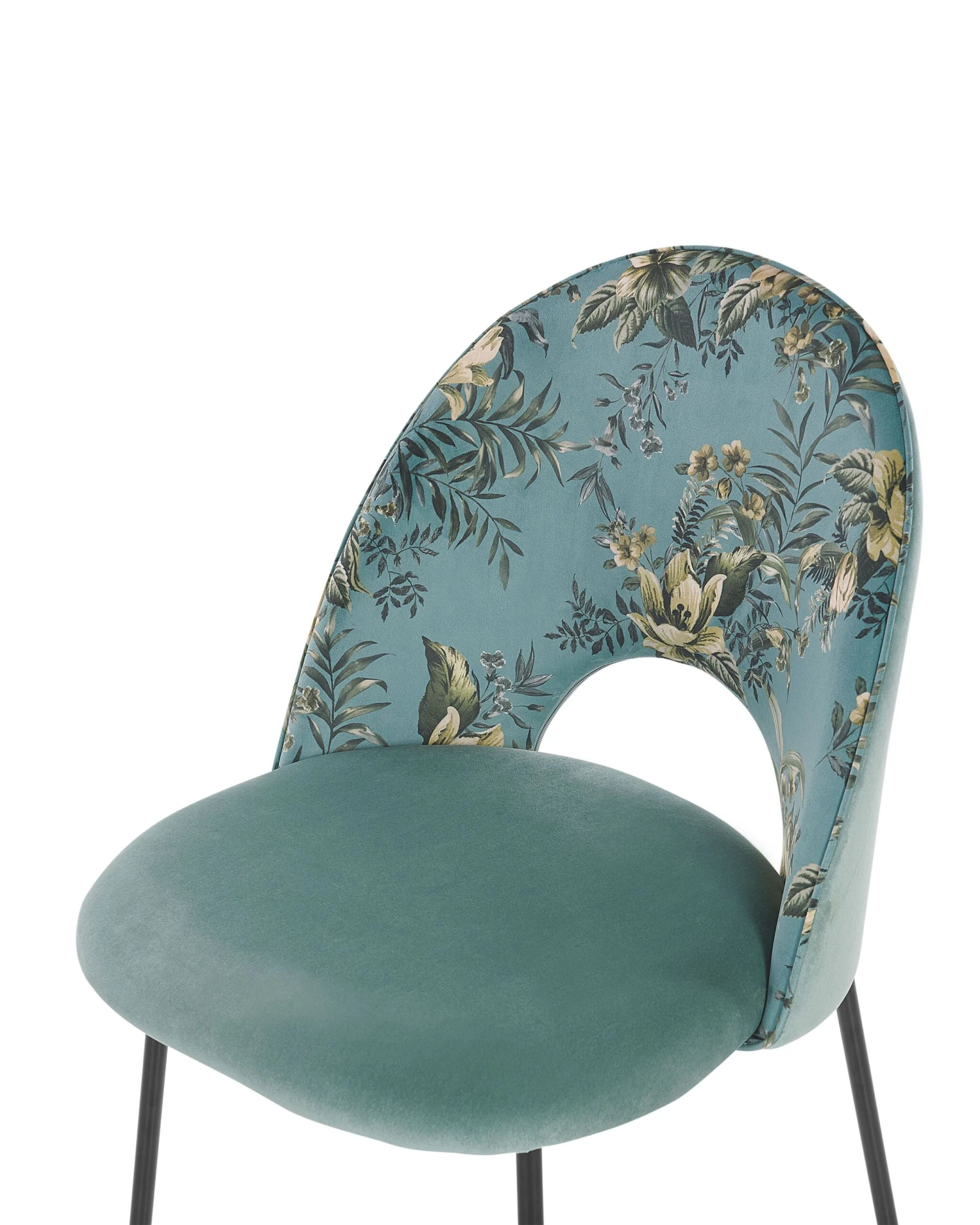 Set Of 2 Velvet Dining Chairs Floral Pattern Green COVELO - Image 7