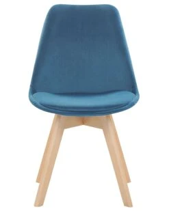 Set Of 2 Velvet Dining Chairs Blue DAKOTA II -Furniture Store undef src sa picid 767897 type whitesh image