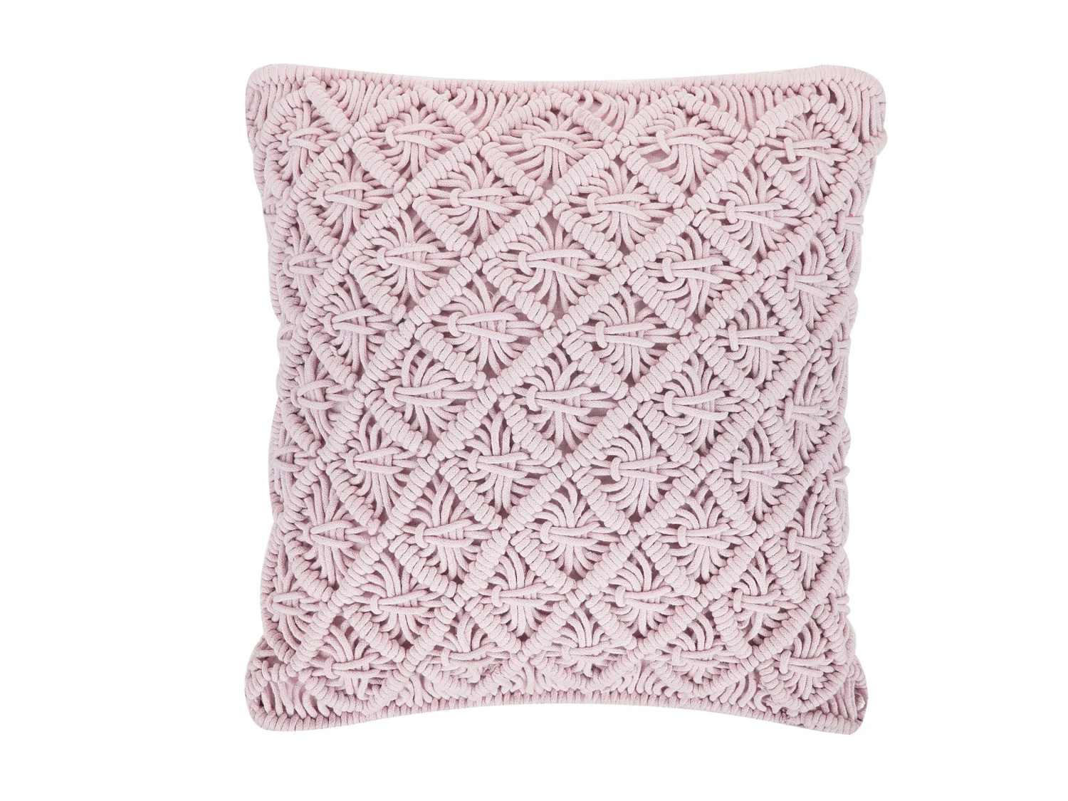 Set Of 2 Cotton Macramé Cushions 45 X 40 Cm Pink KIZKALESI - Image 5