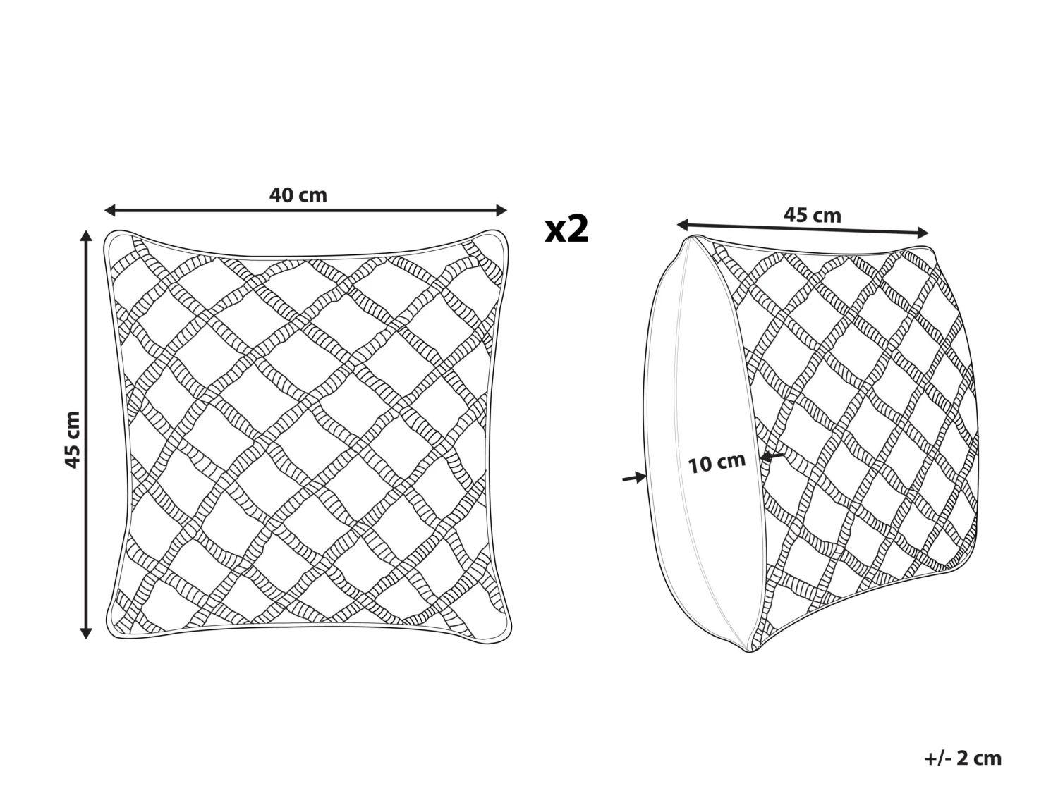 Set Of 2 Cotton Macramé Cushions 45 X 40 Cm Pink KIZKALESI - Image 10