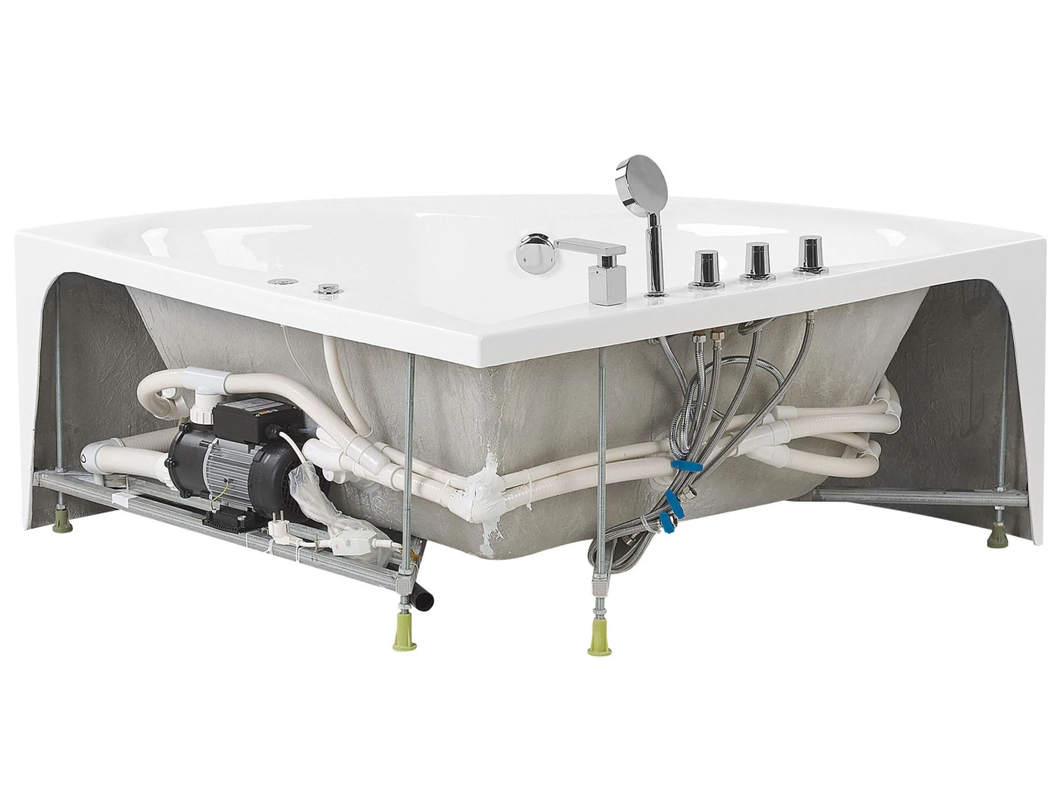 Whirlpool Corner Bath 1330 X 1330 Mm White ISLITA - Image 8