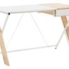 1 Drawer Home Office Desk 120 X 60 Cm Light Wood And White HAMDEN -Furniture Store undef src sa picid 772825 type whitesh image