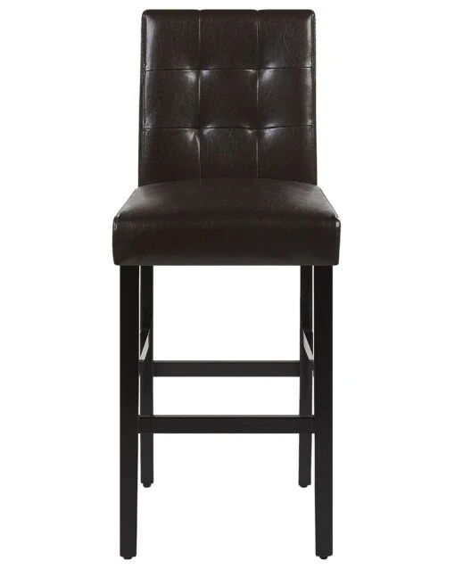 Faux Leather Bar Chair Brown MADISON - Image 4