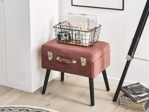 Corduroy Storage Stool Pink MALLARD - Image 2