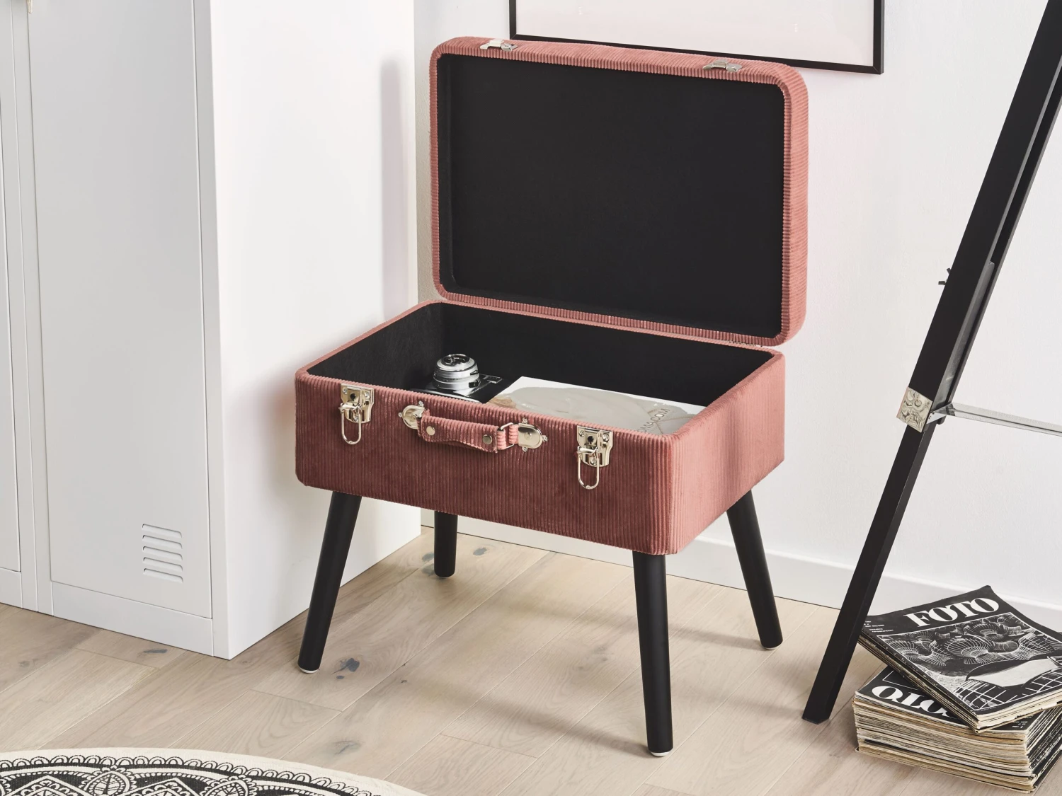 Corduroy Storage Stool Pink MALLARD - Image 3