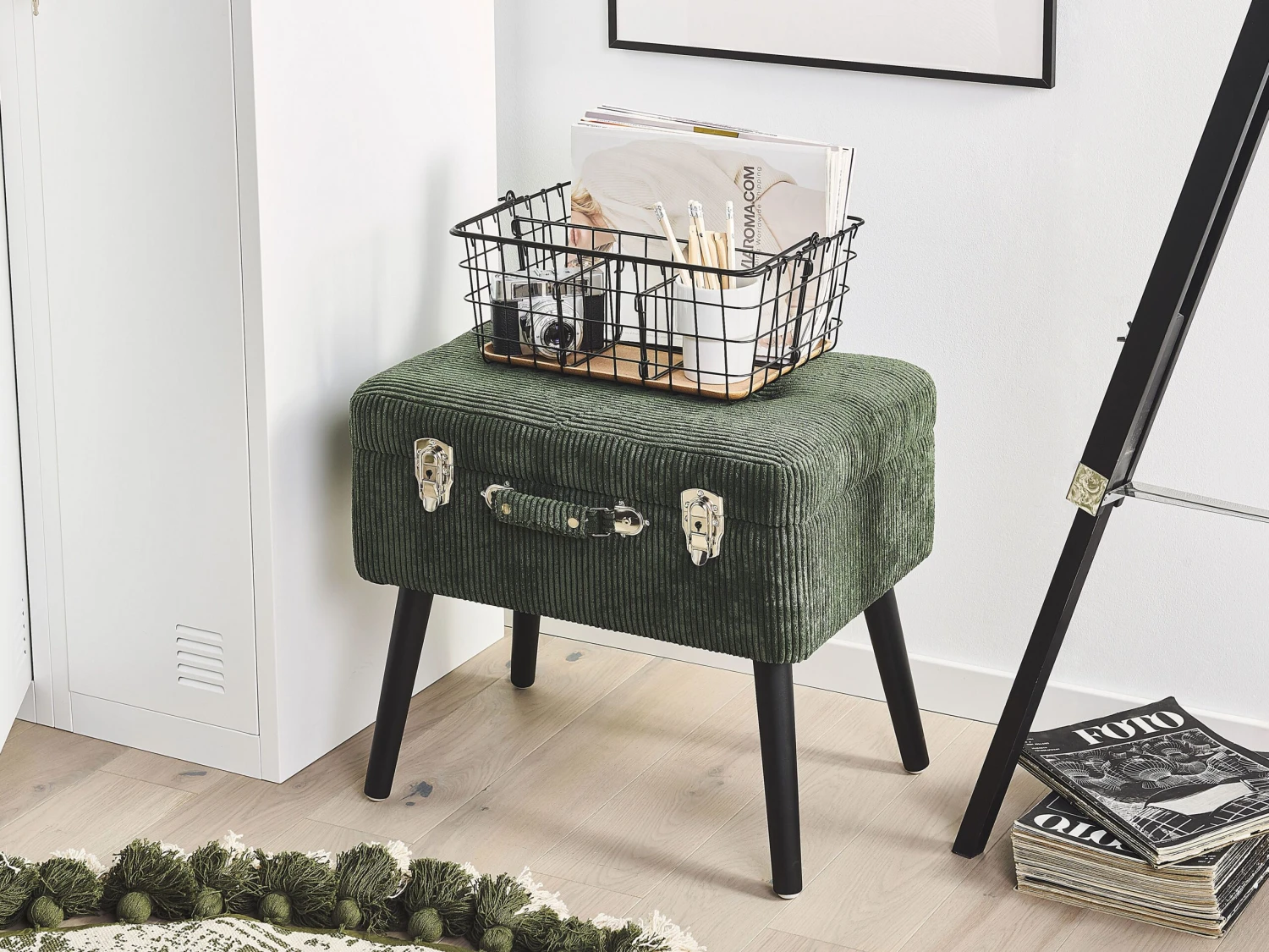 Corduroy Storage Stool Green MALLARD - Image 2