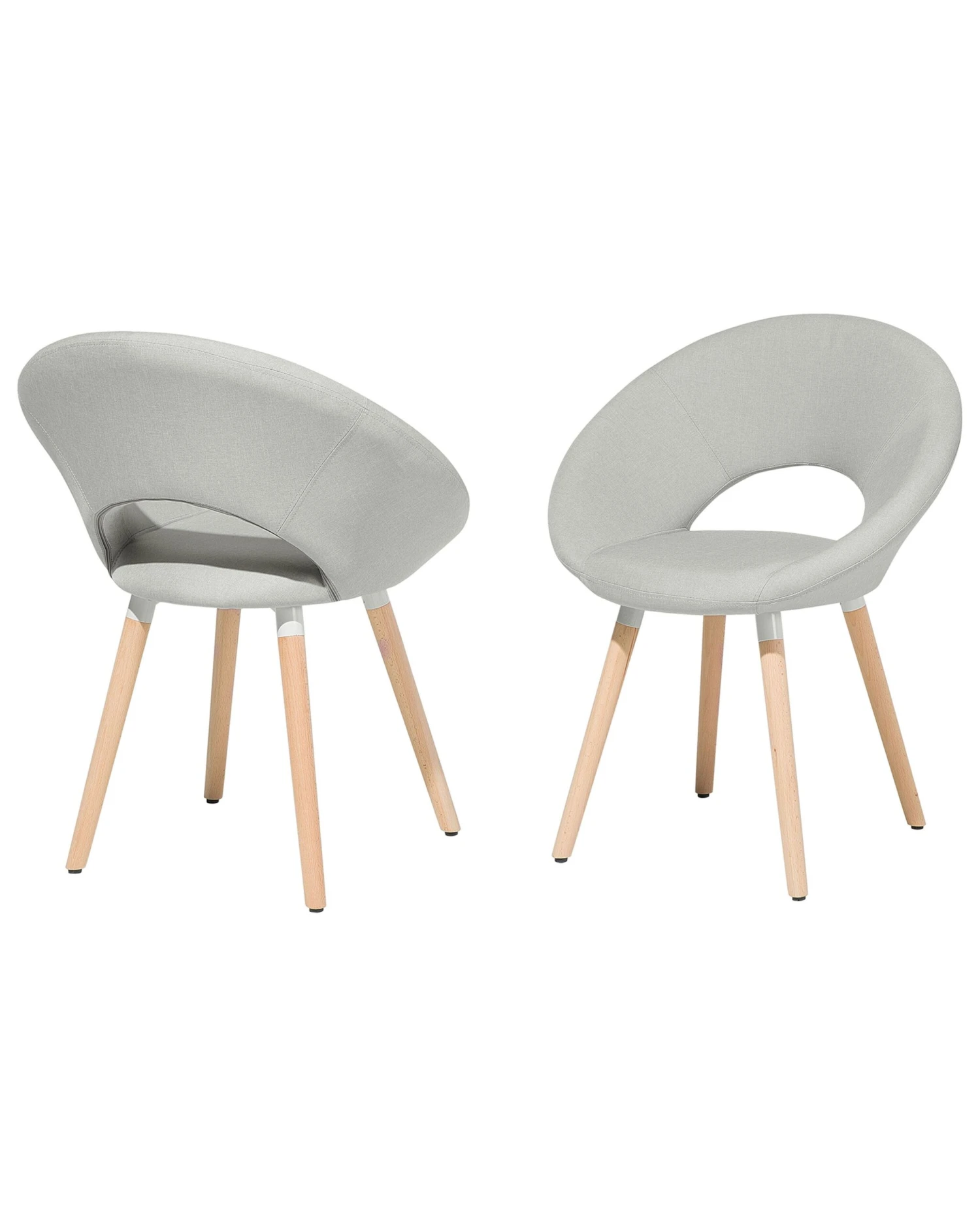 Set Of 2 Fabric Dining Chairs Light Grey ROSLYN - Image 8