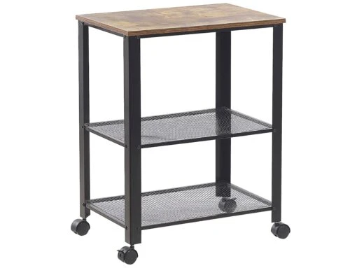 3 Tier Metal Kitchen Trolley Black BOLZANO